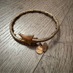 Alex and Ani Antique Love Struck Arrow Wrap Bracelet Rafaelian Gold Vintage 66
